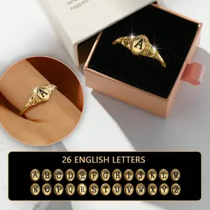 Elegant 26 letter A_Z ring for men and women, Suitable for dating, daily wear
