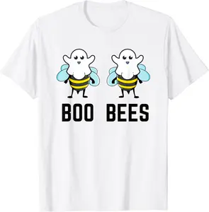 Boo Bees Funny Halloween Costume Adult Ghost Bees T-Shirt - Robertjen Shop 63B09H54BQ6W
