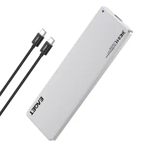 EAGET M.2 Nvme SSD Enclosure, USB 3.2 10Gbps, 6mm Ultra-Thin Portable, Compatible with 2230/2242/2260/2280 M.2 NVMe SSD, Plug-And-Play, For Content Creators Gamers Office Workers, Laptop Desktop PC Phone Tablet NAS-External SSD Case