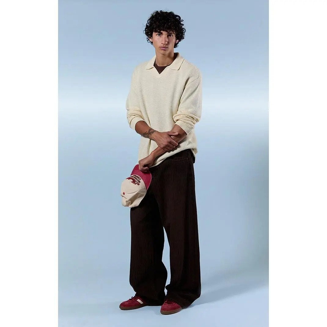 Pacsun Men's Blake Extreme Baggy Jeans Brown Pinstripe