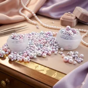 150pcs Mixed High-Quality Imitation Pearl DIY Kit with Plastic Spacer Beads, Bohemian Style Jewelry Making Supplies for Necklaces Bracelets, Creative Craft Gift Set with Portable Christmas Packaging
