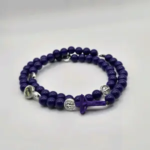 Stretchy Rosary Wrap with Crucifix (Homemade and Made-to-order) Religious Jewelry Gift
