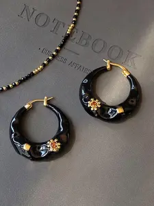 Vintage Irregular Round Hoop Earrings, Statement Earrings, Versatile Earrings, Fashion Jewelry for Party, Daily Clothing Decor, Trendy All-match & Exquisite Jewelry for Birthday Gift