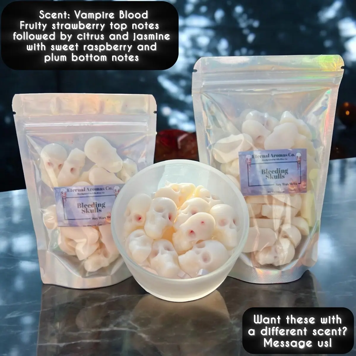 Bleeding Skull Wax Melts | Halloween Wax Melts | Skull Wax Melts | Spooky Wax Melts | Candle Decor Decoration