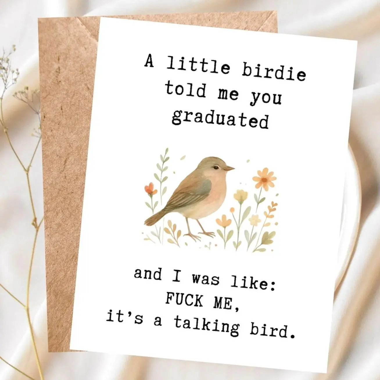Funny Graduation Card with Envelope, Sarcastic Congrats Card, Humorous Graduation Greeting Card, Funny Grad Card for Friend, Him or Her