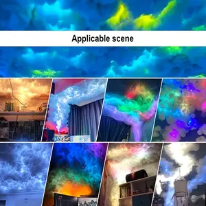 K-Thundercloud LED Light with Remote, USB Powered Wall Mount Big Cloud Light - ABS Resin, Adjustable Brightness, App Control, Colorful Atmosphere Night Light for Gaming Room Party (Contains Light Source, Non-rechargeable Button Battery), perfect for C