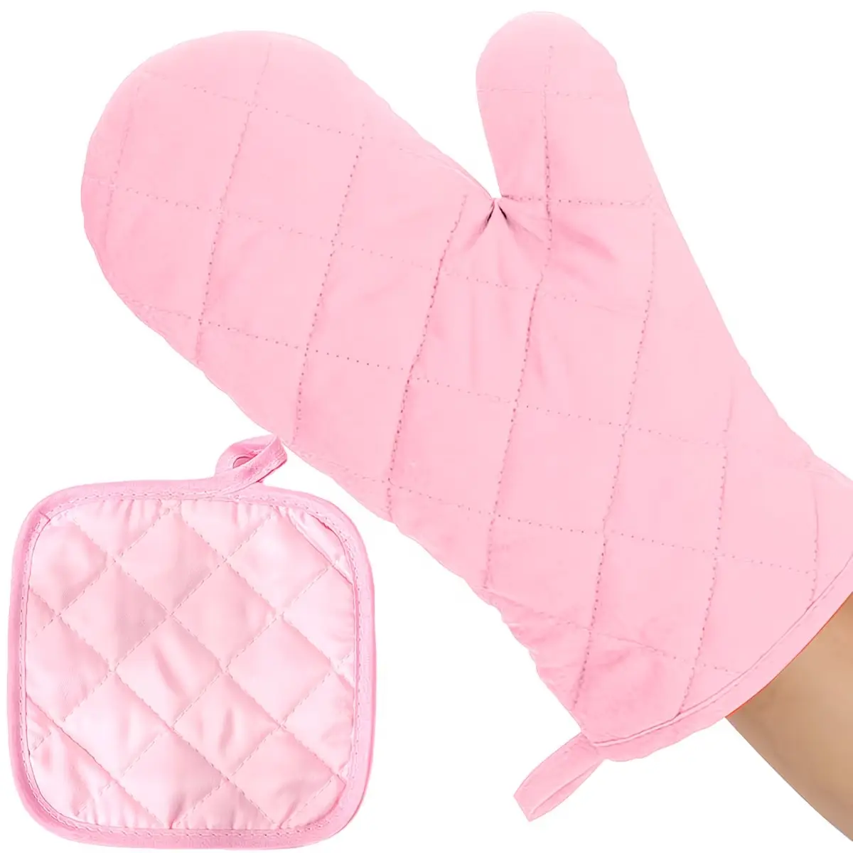 4pcs Oven Mitts And Pot Holders/ 1 Pair Oven Mitts, Kitchen Oven Glove High Heat Resistant Oven Mitts And Potholder With Non-Slip Surface For Cooking, Mother'S Day Gift