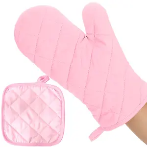 4pcs Oven Mitts And Pot Holders/ 1 Pair Oven Mitts, Kitchen Oven Glove High Heat Resistant Oven Mitts And Potholder With Non-Slip Surface For Cooking, Mother'S Day Gift