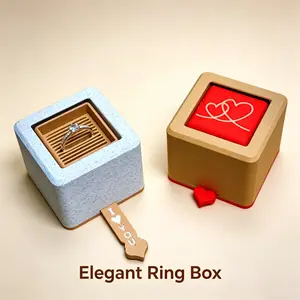 3D Printed Magic PLA Flip Ring Box, Hidden Surprise for Proposals 3D Printed PLA Proposal Box