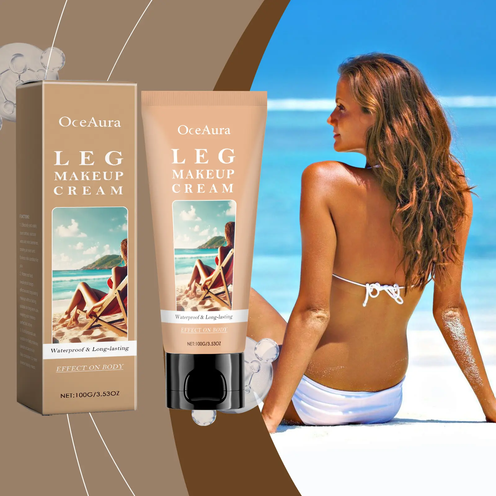 Self Tanning Body Foundation | Bronze Glow Makeup Cream | Lightweight Moisturizing Coverage| Tanning Foundation Cream | Flawless Sun-Kissed Glow for Legs, Arms & Body/ Body Makeup / Tanning Cream / Bronzing Makeup / Self Tanner / Glow Skin