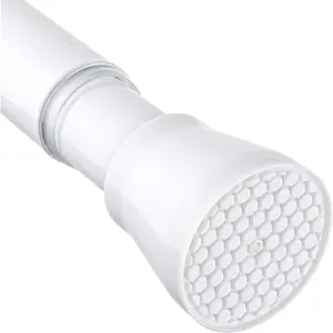 White Tension Curtain Rod for Windows 28-48 in Adjustable Expandable Pressure Spring Curtain Rod, No Drilling, for Bedroom, Doorway, Closet Door