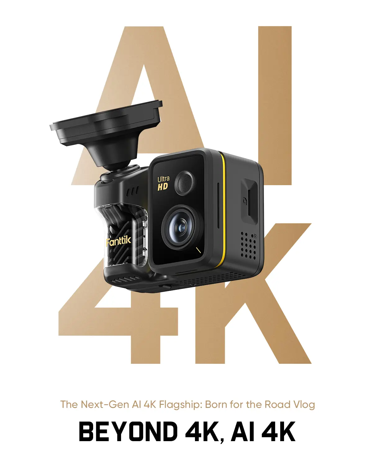Fanttik Luma K10 Apex 4K Dashcam Front Rear, STARVIS 2 Sensor, AI Algorithm | AI Color and Night Vision Enhancement, Touch Screen, 5.8GHz WiFi 6, 20MB/s, Extreme Temperature Resistant, GPS, Parking Mode