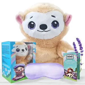 2-in1 Microwavable Stuff Animal for Period Cramps +  Microwavable Eye mask – Cute Stuffed Animal for Women & Teens, Portable Menstrual Microwave Stuff Animal with Lavender Scent (Hedgehog)