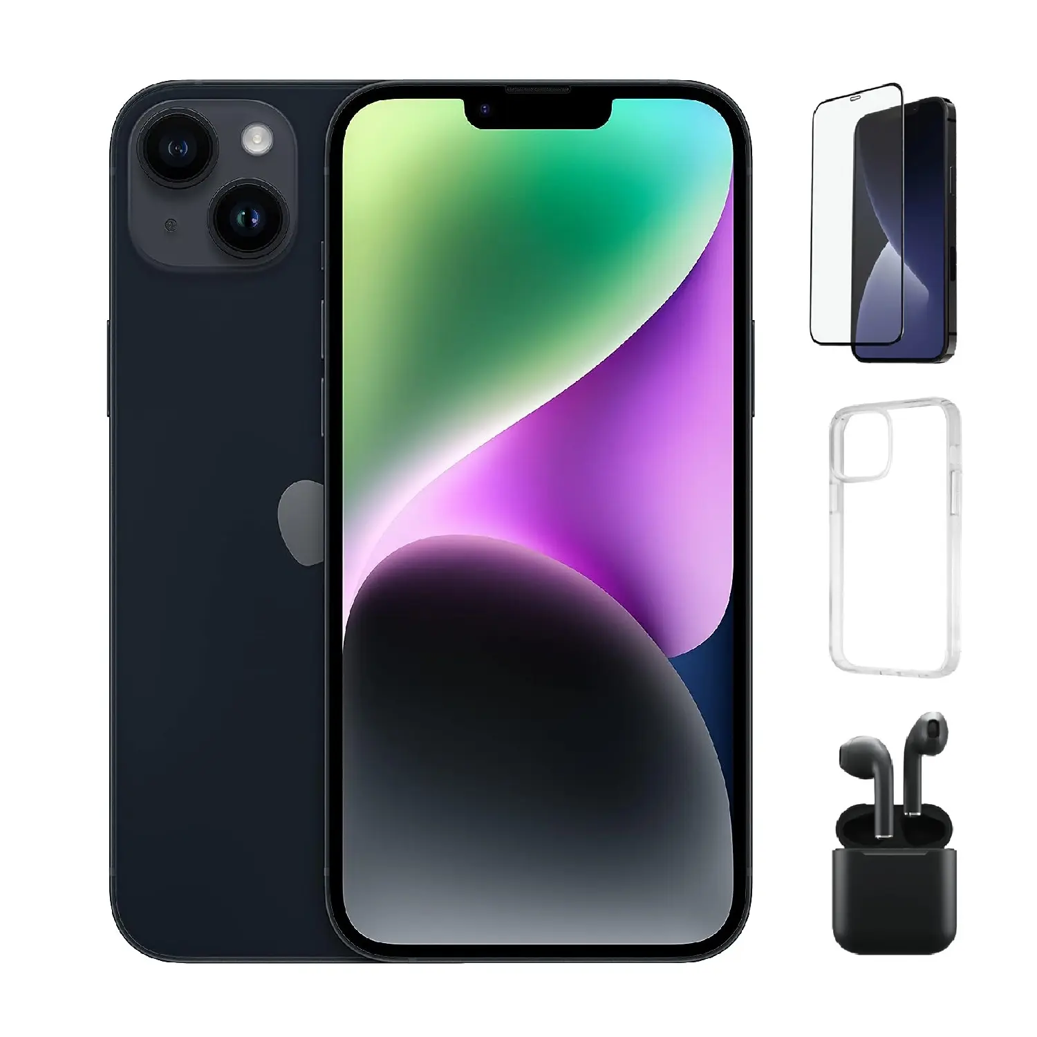 Refurbished iPhone 14 Plus (Unlocked)-Acceptable Condition with Case, Wireless Earbuds,Tempered Glass Screen Protector & 1 Year Warranty  A2632