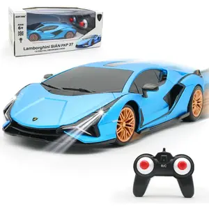 QUN XING Remote Control 1:24 Officially Licensed 2.4GHZ Rc Cars Lambo Sport Racing Toy for Kids Boys 47 Years Birthday Gift, Blue child