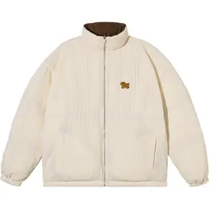PSO reversible 90% down men’s outdoor couples jacket, hooded, textured stand collar, casual puffer coat PYR054