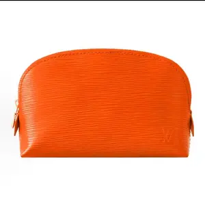 Pre-owned Louis Vuitton LEATHER Clutches & Wristlets Epi Orange Makeup Bag Authentic