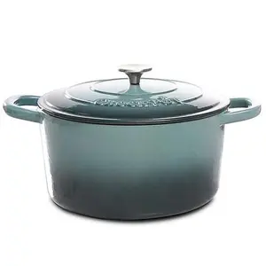 CrockPot Zesty Flavors 7 Quart Round Cast Iron Dutch Oven in Slate Grey
