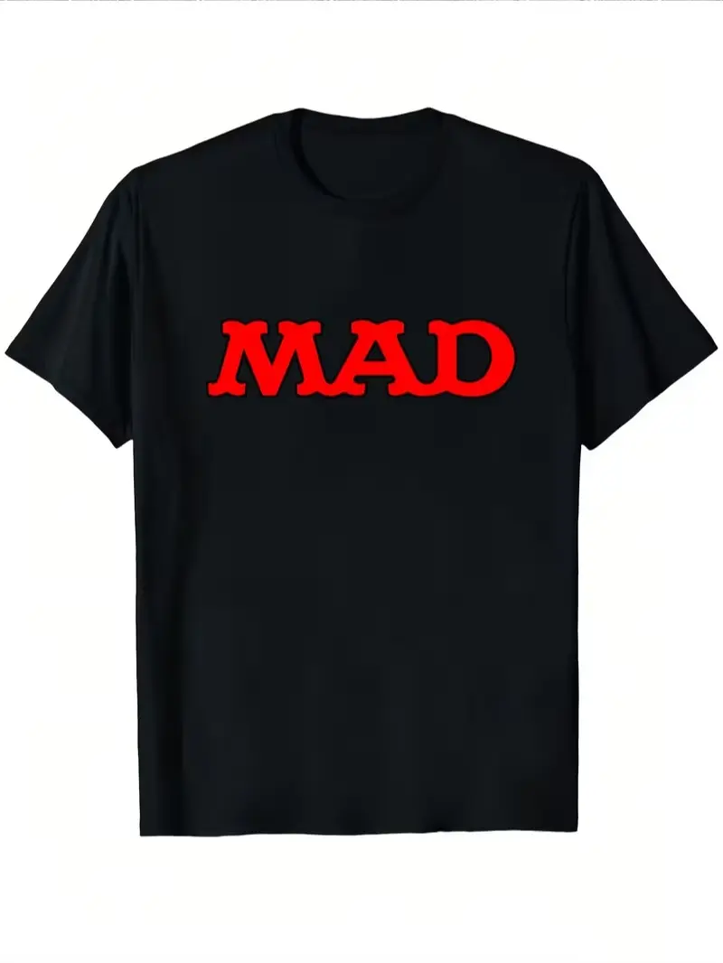 Vintage Mad Magazine T-Shirt – Classic white tee featuring the bold red "MAD" logo – Soft, breathable fabric – Retro comedy design – Unisex casual streetwear for adults