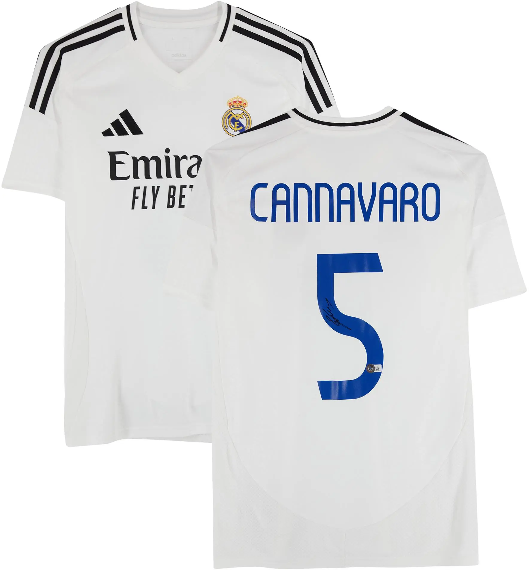 Fabio Cannavaro Real Madrid Autographed 2024-25 White Home Adidas Jersey - BAS - Fanatics Authentic Certified