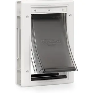 Extreme Weather Pet Door - Insulated Weather-Resistant Dog & Cat Door with Durable Plastic Frame - Maximum Energy-Saving Efficiency - Small - for Dogs & Cats up to 15 lbs