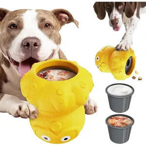 Interactive  Toys for Aggressive Chewers, Indestructible Dogs  to Keep Your Pup Busy,  Tumble Interactive Puzzle Ball   for Small Medium Large Breed Dogs, Yellow