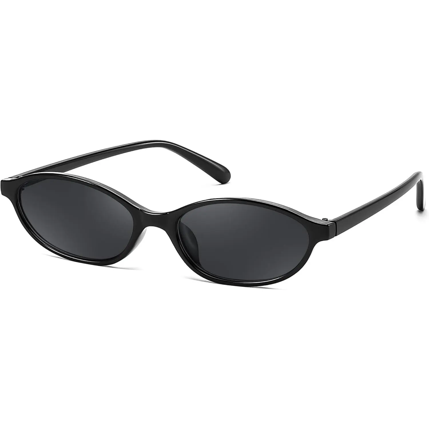 FEISEDY Retro Oval Cat Eye Sunglasses for Women 90s Narrow 