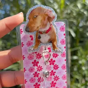 Meme Dog Badge Reel – Funny Meme Cute Retractable ID Holder Clip for Nurses, Teachers, Students & Coworker Gifts