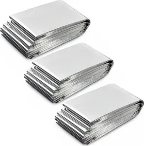 Mylar Sheet - 3 PACK 62 x 82 Inch Silver Reflective Film High Reflectivity Mylar Film Keep Warm Reusable Waterproof Mylar Sheets