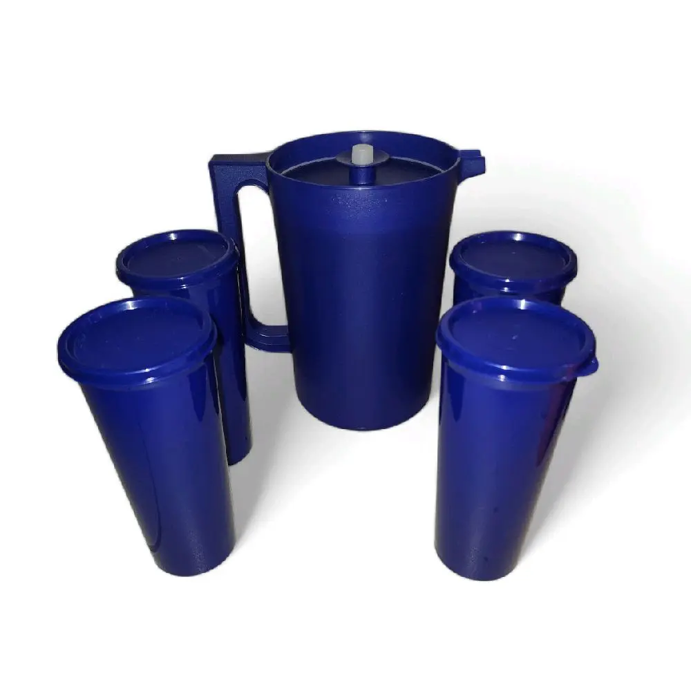Navy pitcher and cups  2L/ 4-12oz cups