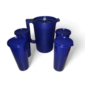 Navy pitcher and cups  2L/ 4-16oz cups