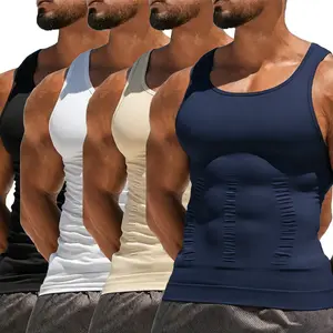 Men's shapewear vest- High-Elastic Gym Shirts with Muscle Support, Breathable Training with abdominal control