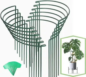 12 Pack  Support Stakes, 16 Inch  Stakes for Outdoor , Peony Cages and Supports, Peony Cage with 15 count Twist Ties, Flower Stakes Peonies Support Cages for