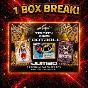 1 Box Serial Number Break - 2025 Leaf Trinity Football Jumbo Box