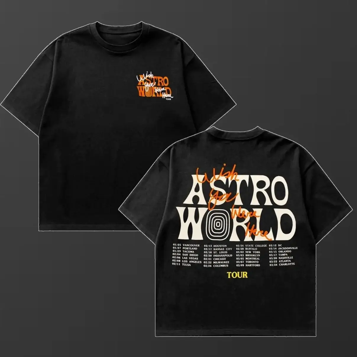 Cactus Orange Astroworld Tour Double Sides Front And Back Premium T-Shirt Cotton Unisex Shirt Rap Shirt Rapper Rap Tee Shirt Music Tour Merch Gift graphic tee unisex heavyweight man unisex t-shirt fashion t-shirt IEJ