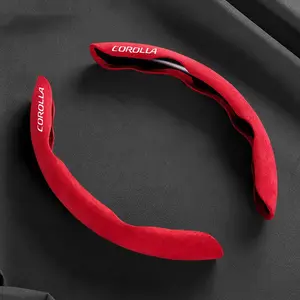 Suede Universal 38CM Automotive Car Steering Wheel Cover Booster Non-slip Cover Steering Wheel Protector For Toyota Corolla Yaris Chr Auris RAV4 Land Cruiser Camry Highlander Prado Accessories