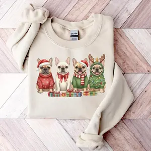 Christmas French Bulldog Shirt, Christmas Dog hirt, Labrador Mom, Dog Lover Gift, Holiday Sweater