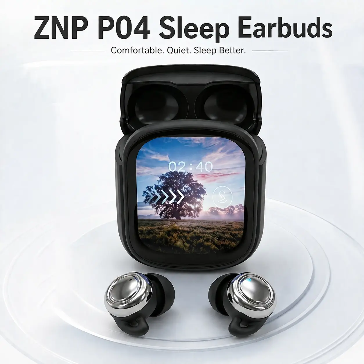 SW ZNP P04 Bluetooth 6.0 Earphones LED Display High Fidelity Waterproof Wireless Earphones | Suitable for Office, Sports, Study and Audio Calls | Built-in Microphone | Earphones
