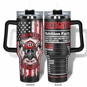 1pc 40oz/30oz/22oz/20oz/14ozCup Tumbler Drinkware With Volunteer Firefighter Design, Leakproof Large Capacity, Needed for Gym, Hiking, Travel Ideal Birthday Christmas Gift Perfect Gift