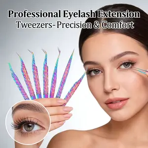 Colorful Titanium Angel Eyelash Curler, Beginner Friendly Lash Extension Tweezers, False Eyelash Clip, Beauty Eyelash Tool, Glam