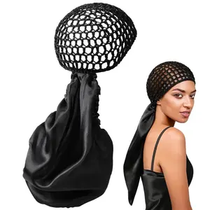 Women's 2-In-1 Handmade Knitted Wrap Cap Bonnet, Casual Style, All Seasons Wear, Comfortable & Stylish Design, Mesh Hat