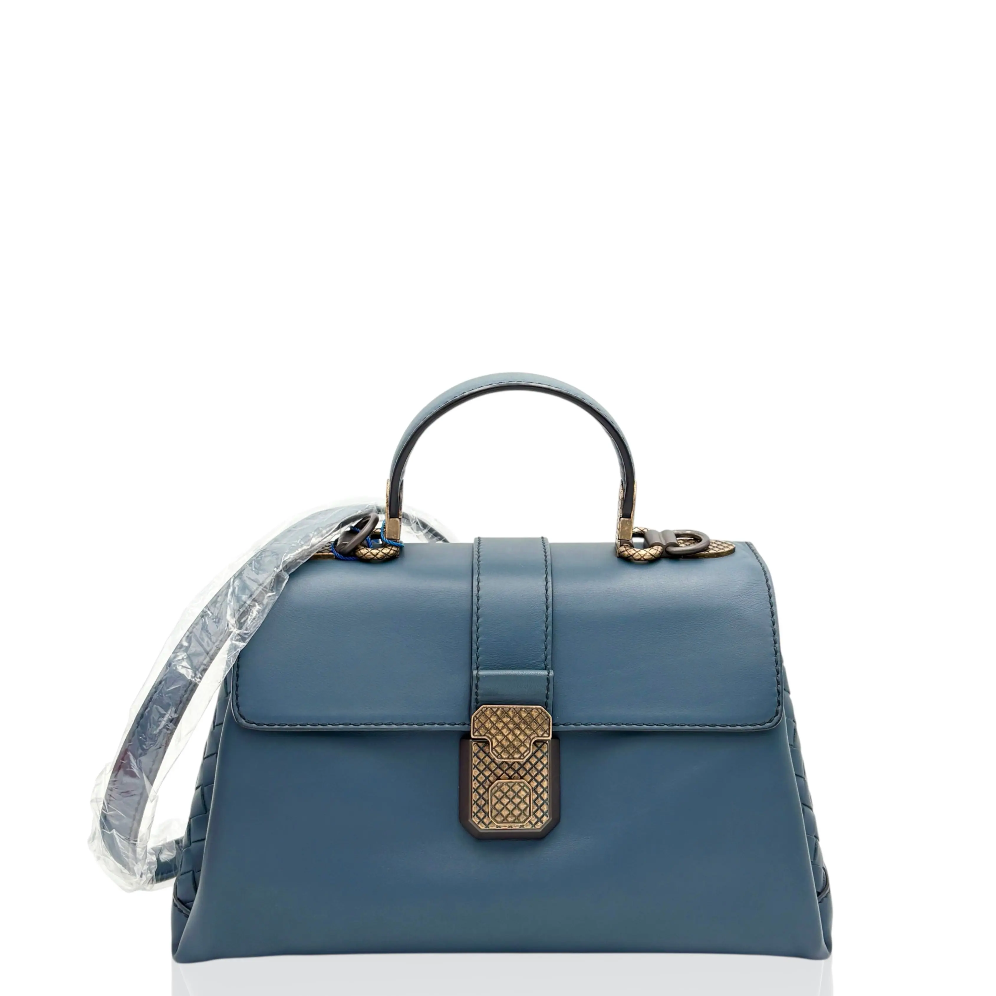 Pre-owned Bottega Veneta Leather Tote Bags Two Way Bag Calfskin Dark Blue (0513p5)