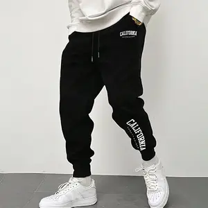 Men's Four-Season Joggers Casual Sports Stretch Waist Breathable Fashion Letter Print Sweatpants Available in Multiple Colors