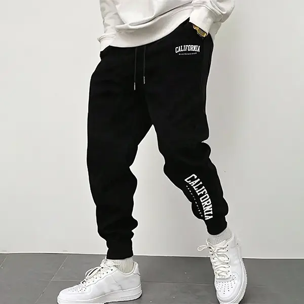 Men's Sportswear Sweatpants - 4-Season Stretch Waist Breathable Fitted Harem Pants with Fashion Letter Print, Multi-Color Activewear, Sporty Athletic Men's Pants
