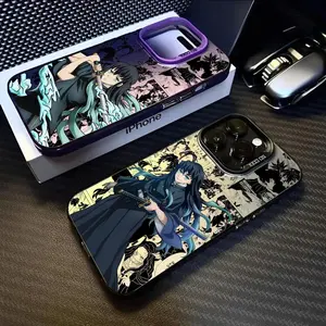 Anime M-Muichiro T-Tokito Phone Case For iPhone 17 Air 16 15 14 13 12 11 Pro Max Plus  Black Purple Matte Laser Metallic Aurora Funda