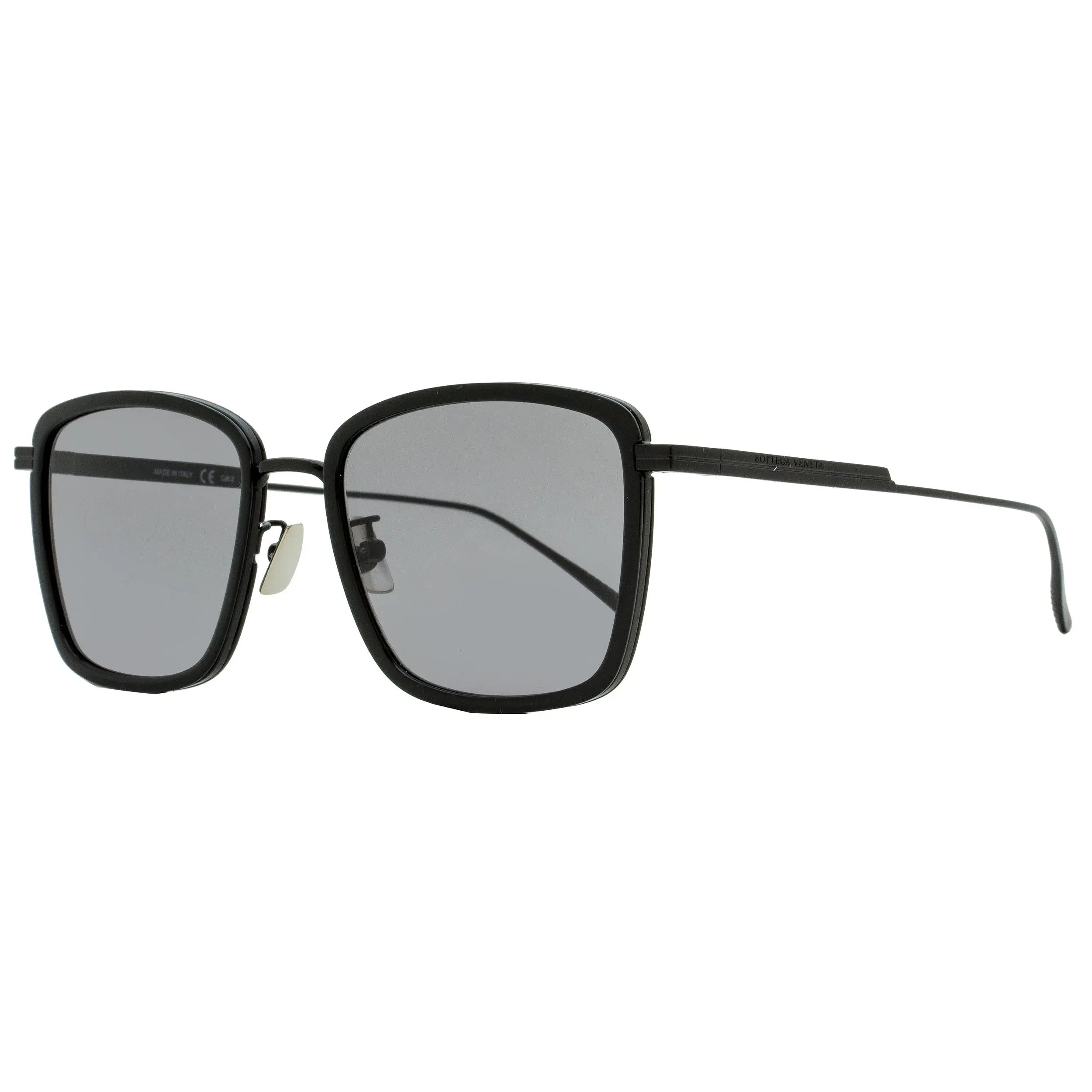BOTTEGA VENETA Square Metal Acetate Sunglasses with Iconic Fringed Ribbon, Alternative Fit for Eyewear Fashion, 100% UV Protection, BV1008SK, Iconic Logo, Fashionable, Uv Protected, High Attention To Detail, Impeccable Craftmanship, Laser Engraved Logo, M