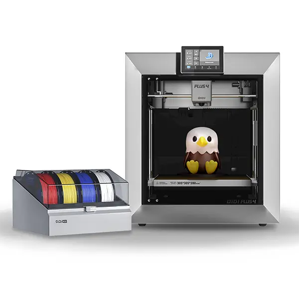 QIDI PLUS4 Combo 3D Printer – 600mm/s High-Speed Printing, 65℃ Chamber Heating, Fully Auto Leveling, 370°C Direct Extruder with Integrated Nozzle, PPS-CF Filament Support, 305*305*280mm Large Print Size tiktokshopbacktoschool