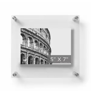 5x7" Photo Floating Acrylic Clear Picture Frame (Frame Size 10x12")