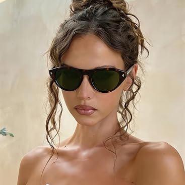 Vintage Cat Eye Sunglasses for Women Men, Retro Narrow Oval  display picture 1