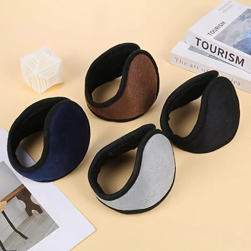 Unisex 4-Piece Polyester Fleece Earmuffs Set Adjustable Winter Headband Soft Linings Over-the-Ear Coverage Durable Hand Washable for Cold Weather Travel Outdoor Activities